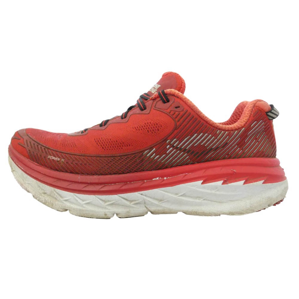 HOKA ONE ONE ホカ オネオネ 1014757 M BONDI 5 ボンダイ 5 ローカット スニーカー レッド系 グレー系 26cm【中古】