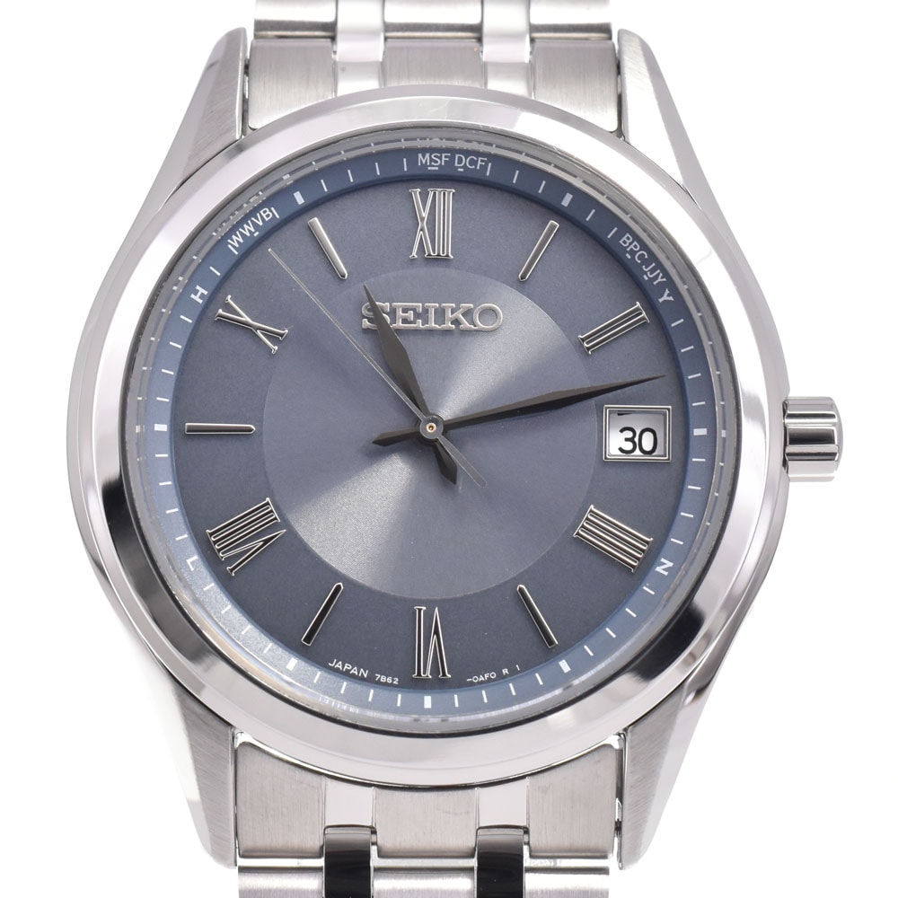 値下 セイコー SEIKO SBTM359 セイコーセレクション ブルーグレー ソーラー電波 メンズ 美品 箱・保証書付き 腕時計 G#147142