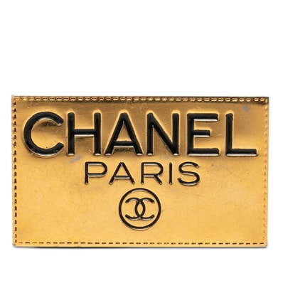 シャネル ココマーク ロゴプレート ブローチ ゴールド メッキ レディース CHANEL 【中古】