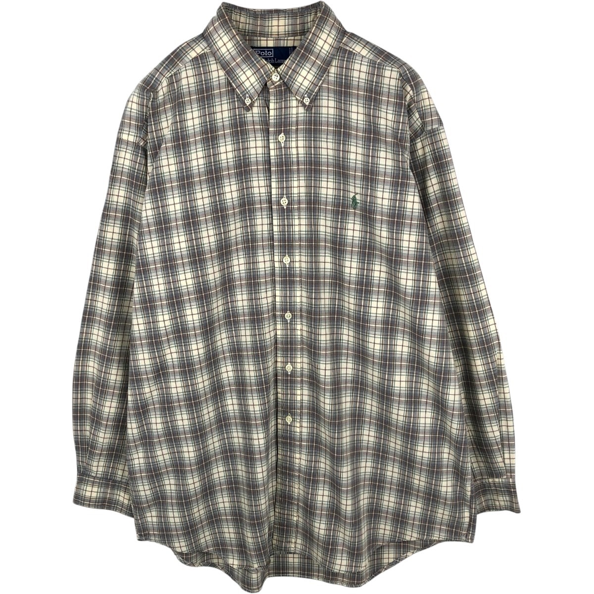 古着 ラルフローレン Ralph Lauren POLO by Ralph Lauren 長袖 ボタンダウンチェックシャツ カナダ製 メンズL相当/eaa676503