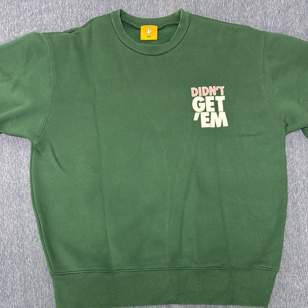 スニーカーダンク × コラボレーション with #FR2 DIDN'T GET'EM Crew Sweat "グリーン"