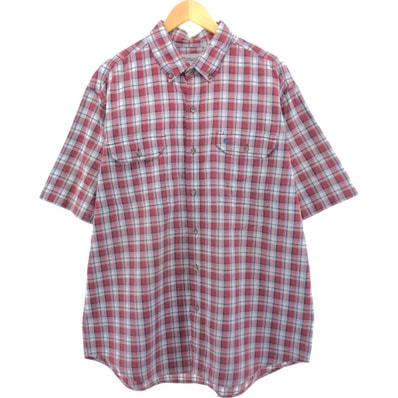 古着 カーハート Carhartt チェック柄 ボタンダウン 半袖 ワークシャツ メンズXL相当/eaa560709