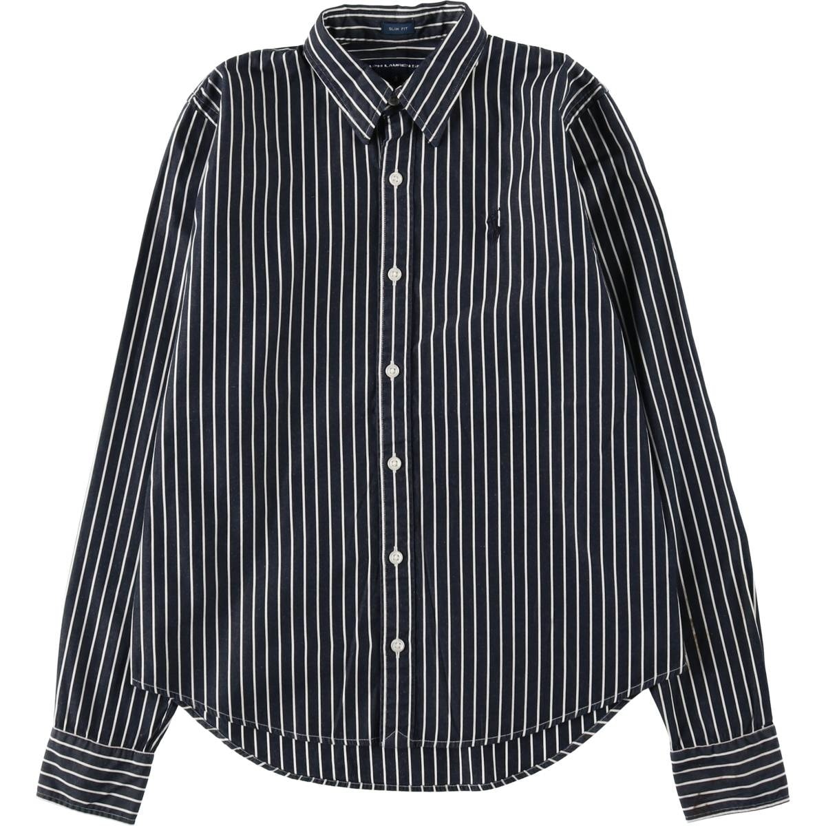 古着 ラルフローレン Ralph Lauren RALPH LAUREN SPORT SLIM FIT 長袖 コットンストライプシャツ レディースS相当/eaa652770