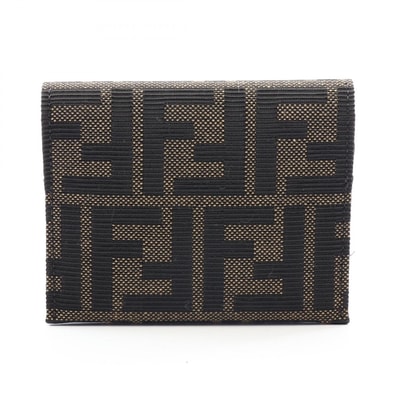 フェンディ FENDI バゲット カードケース アクセサリー キャンバス レディース ブラウン系 / ブラック系 8M0608B1JYF0VAT 【新品】