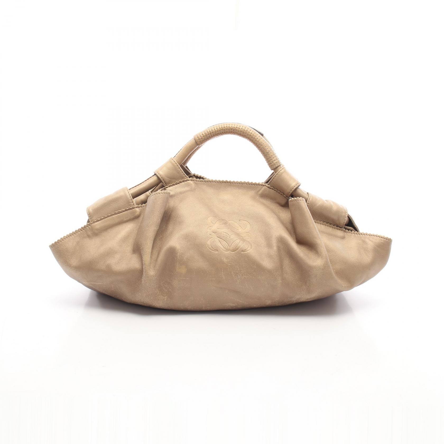 ロエベ LOEWE ナッパアイレ ハンドバッグ バッグ レザー レディース ゴールド系 【中古】
