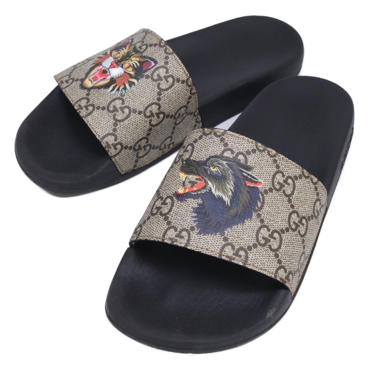 グッチ 508811 GGスプリーム アングリーキャット スライドサンダル 34