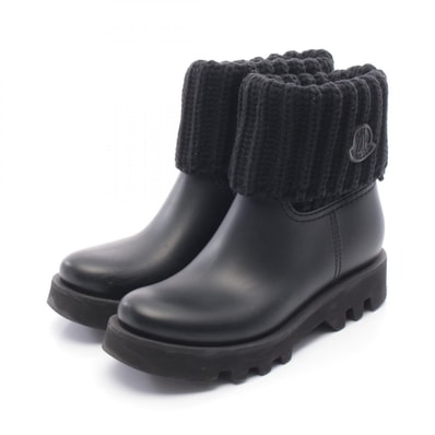 モンクレール MONCLER GINETTE レインブーツ レインシューズ 靴 ファブリック ラバー レディース ブラック系 【中古】