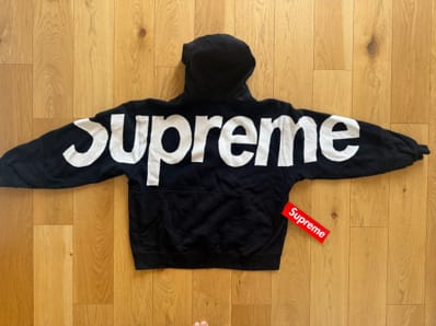 Supreme Big Logo Jacquard Hooded Sweatshirt "Black"