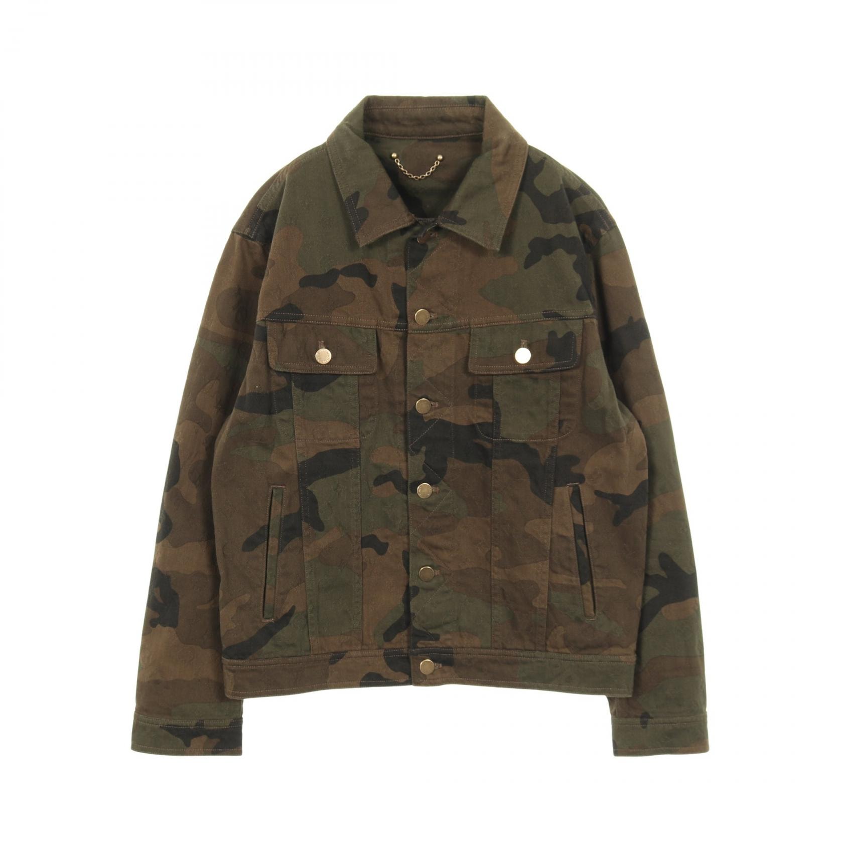 ルイ・ヴィトン LOUIS VUITTON × Supreme モノグラム カモフラージュ デニムジャケット 衣料品 アウター コットン メンズ カーキ系 / マルチカラー HDA91WDSQ 【中古】