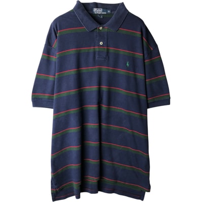古着 ラルフローレン Ralph Lauren POLO by Ralph Lauren 半袖 ボーダー ポロシャツ メンズXL相当/eaa637334