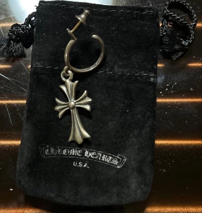 CHROME HEARTS クロムハーツ フープピアス CHクロスドロップ(片耳)