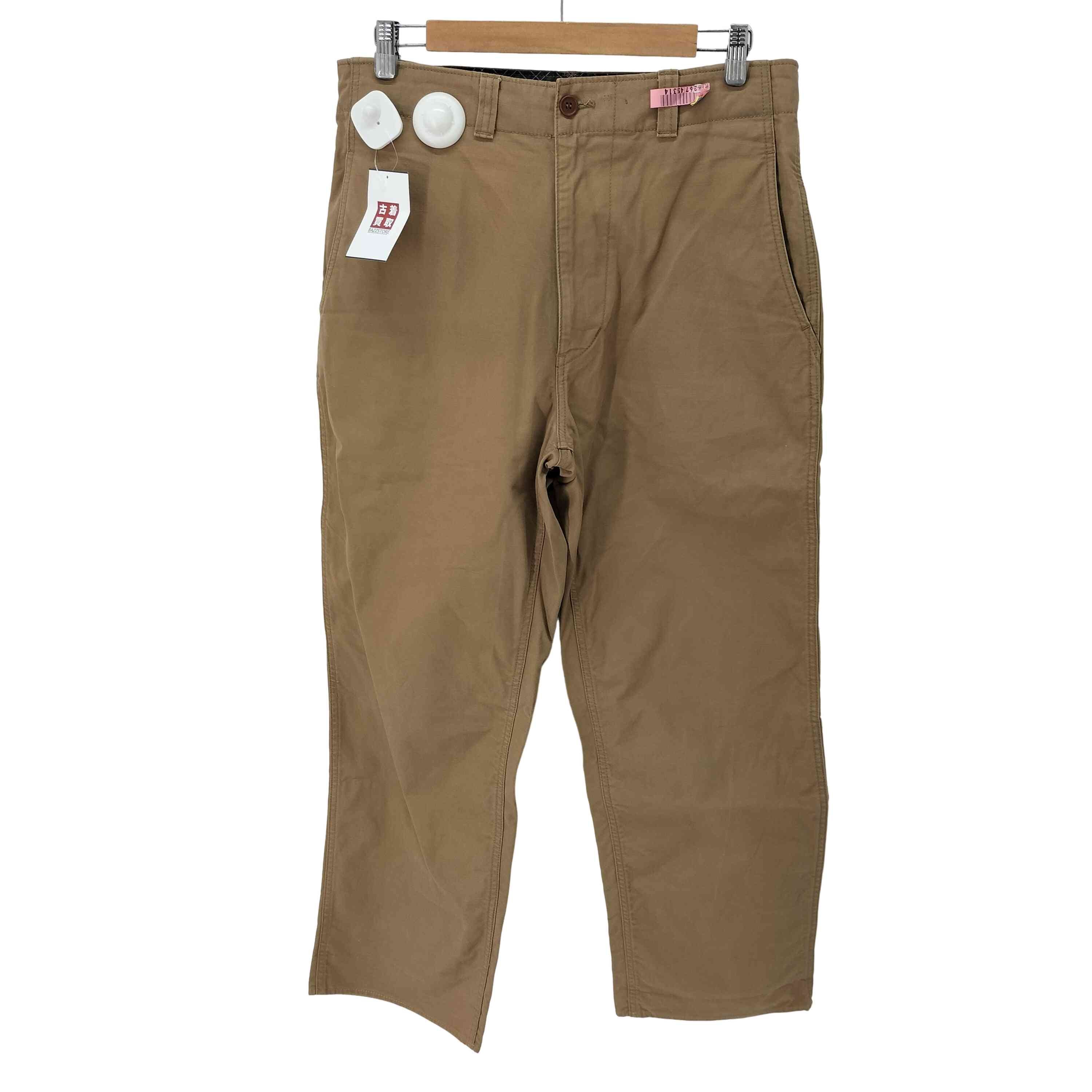 ウエスト裏チェック柄 ワイドチノパンツ【1140231871280】