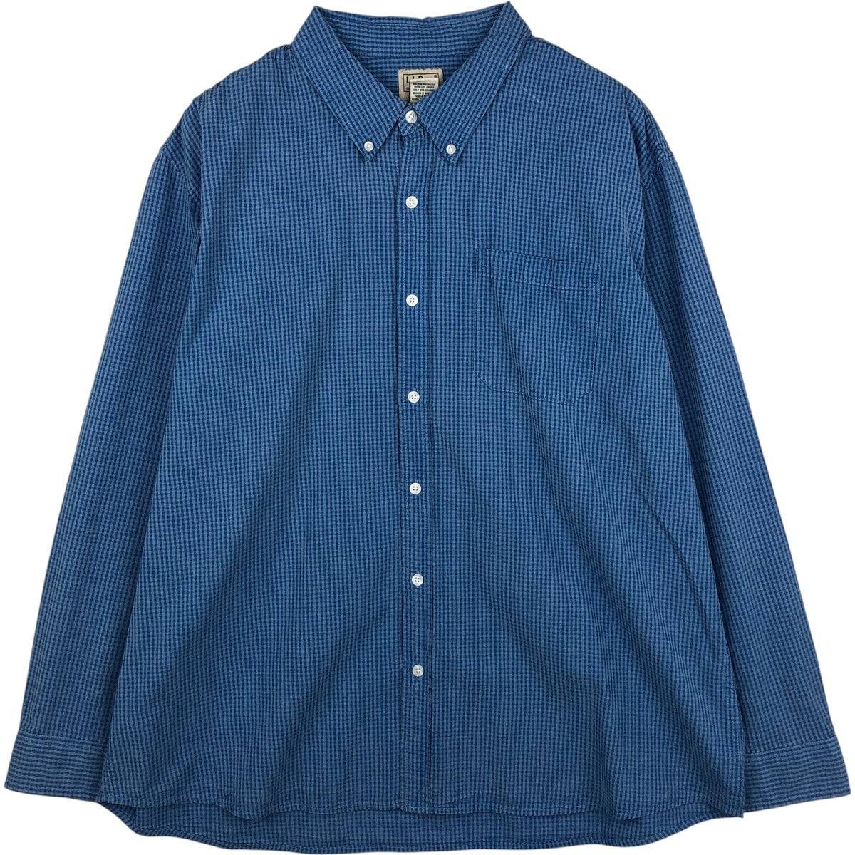 古着 90~00年代 エルエルビーン L.L.Bean TRADITIONAL FIT ギンガムチェック シアサッカー 長袖 ボタンダウンチェックシャツ メンズXL相当 ヴィンテージ/eaa614063