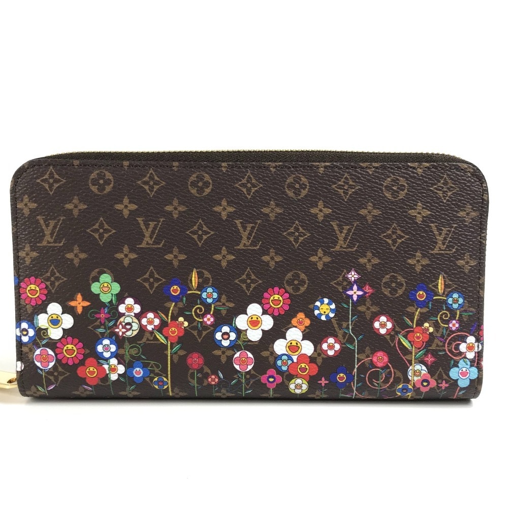 ルイヴィトン LOUIS VUITTON ジッピー・ウォレット M14162 日本限定 LV × TM モノグラム 村上隆 ラウンドファスナー 長財布 モノグラムキャンバス ブラウン 新品同様