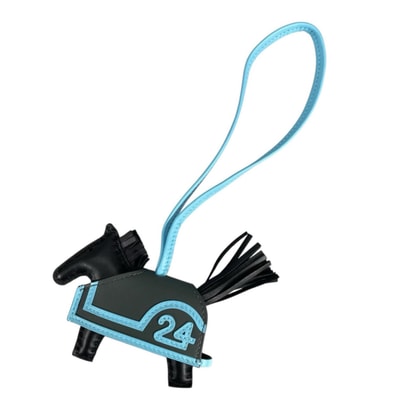 美品 HERMES エルメス ロデオ PM ロベオ24 K刻印(2025年) チャーム ブラック/ヴェールマングローブ/セレスト レディース【中古】