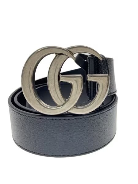 Gucci DoubleG Buckle Leather Belt "Black/Silver"