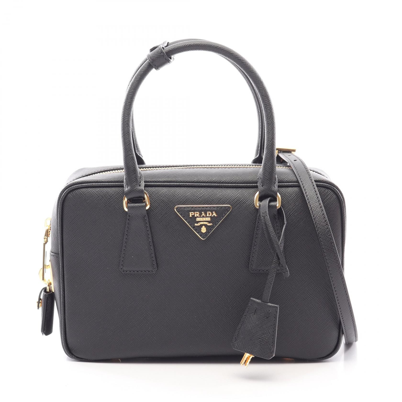 プラダ PRADA スモール トップハンドルバッグ SAFFIANO LUX 2WAY ハンドバッグ バッグ サフィアーノレザー レディース ブラック系 1BB113NZVF0002 【新品】