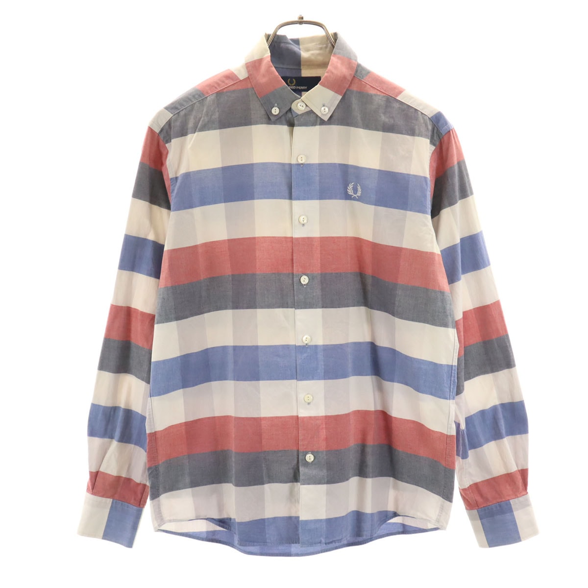 FRED PERRY フレッドペリー 日本製 チェック柄 長袖 シャツ M