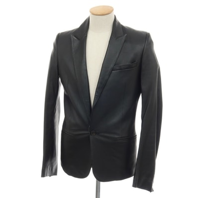 【中古】ディオールオム Dior Homme エディ期 2005SS 羊革 レザー1B テーラードジャケット ブラック【サイズ46】【メンズ】