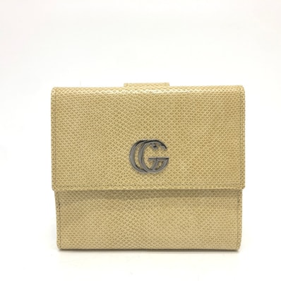 グッチ GUCCI GGマーモント ロゴ Wホック 二つ折り財布 コンパクトウォレット 2つ折り財布 レザー ベージュ