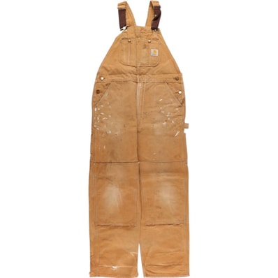 古着 ビッグサイズ カーハート Carhartt ダブルニー ダック オーバーオール メンズw41相当/eaa586299