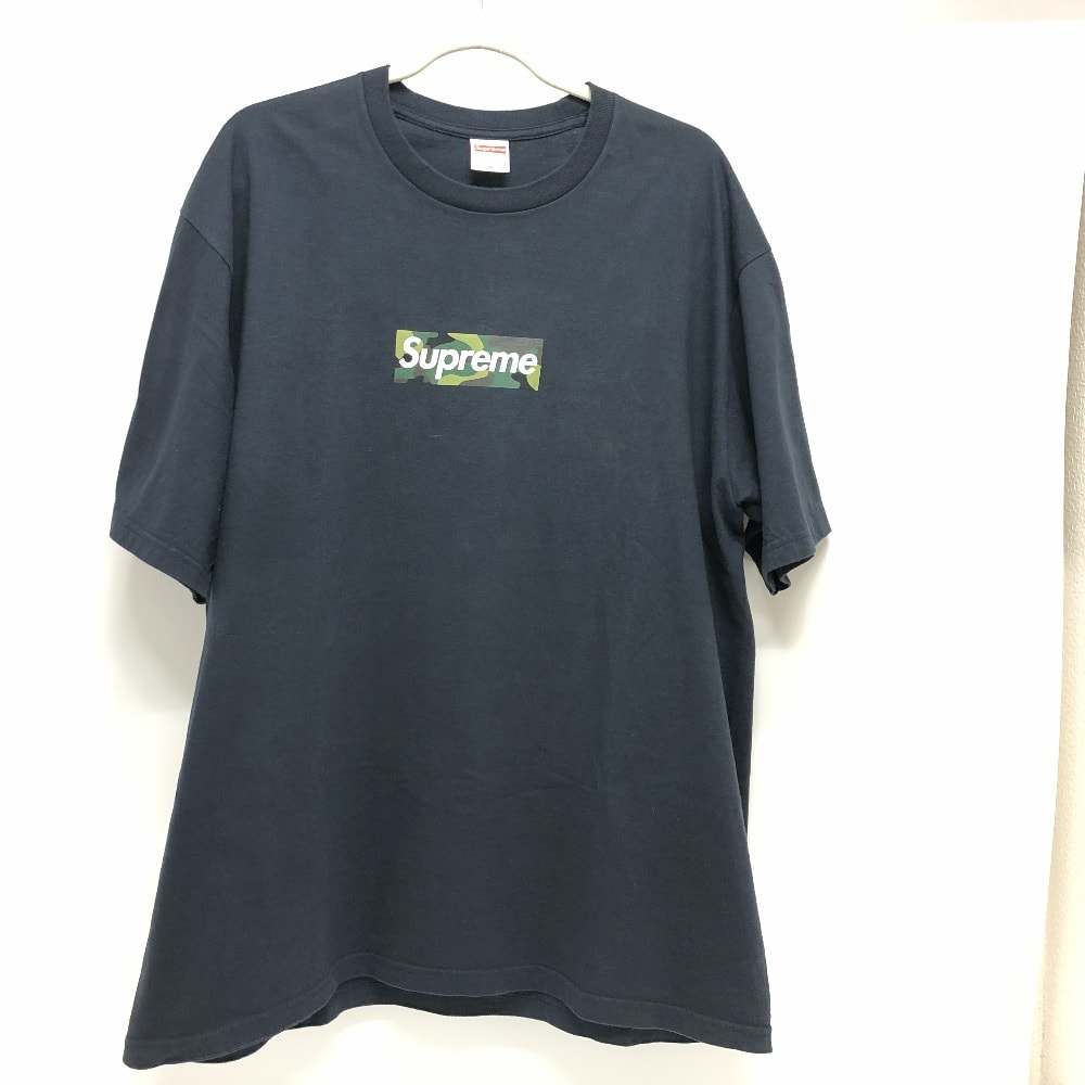 シュプリーム Supreme シュプリーム ボックス ロゴ 23FW アパレル 半袖 半袖Tシャツ コットン ネイビー