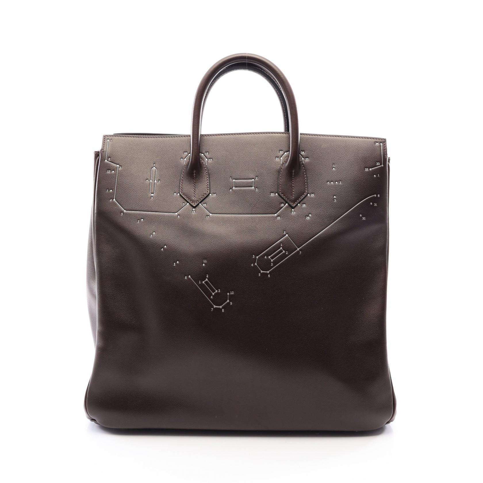 エルメス HERMES オータクロア40 コネクト ザ ドット ハンドバッグ バッグ レザー エヴァーグレイン エヴァーグレイン エベンヌ メンズ ブラウン系 【中古】