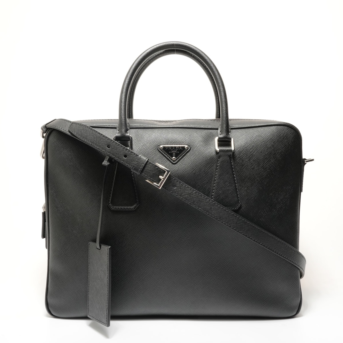 プラダ PRADA サフィアーノレザー ブリーフケース ハンドバッグ【中古】