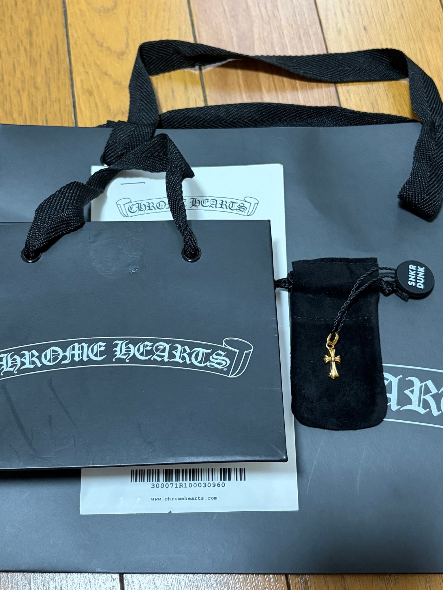 Chrome Hearts 22K Cross Baby Fat Charm "Yellow Gold"