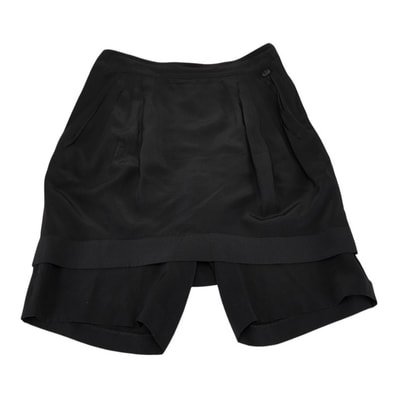シャネル ハーフパンツ キュロット サイズ:36 ブラック シルク レディース CHANEL 【中古】