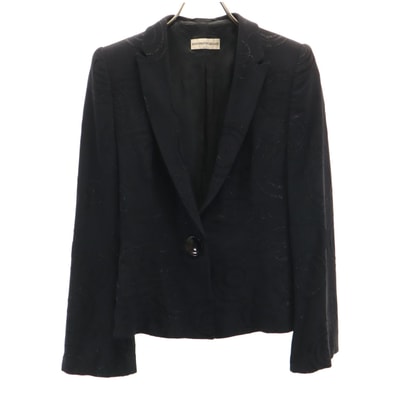 Emporio Armani エンポリオアルマーニ イタリア製 サークル柄 テーラードジャケット 40 ブラック