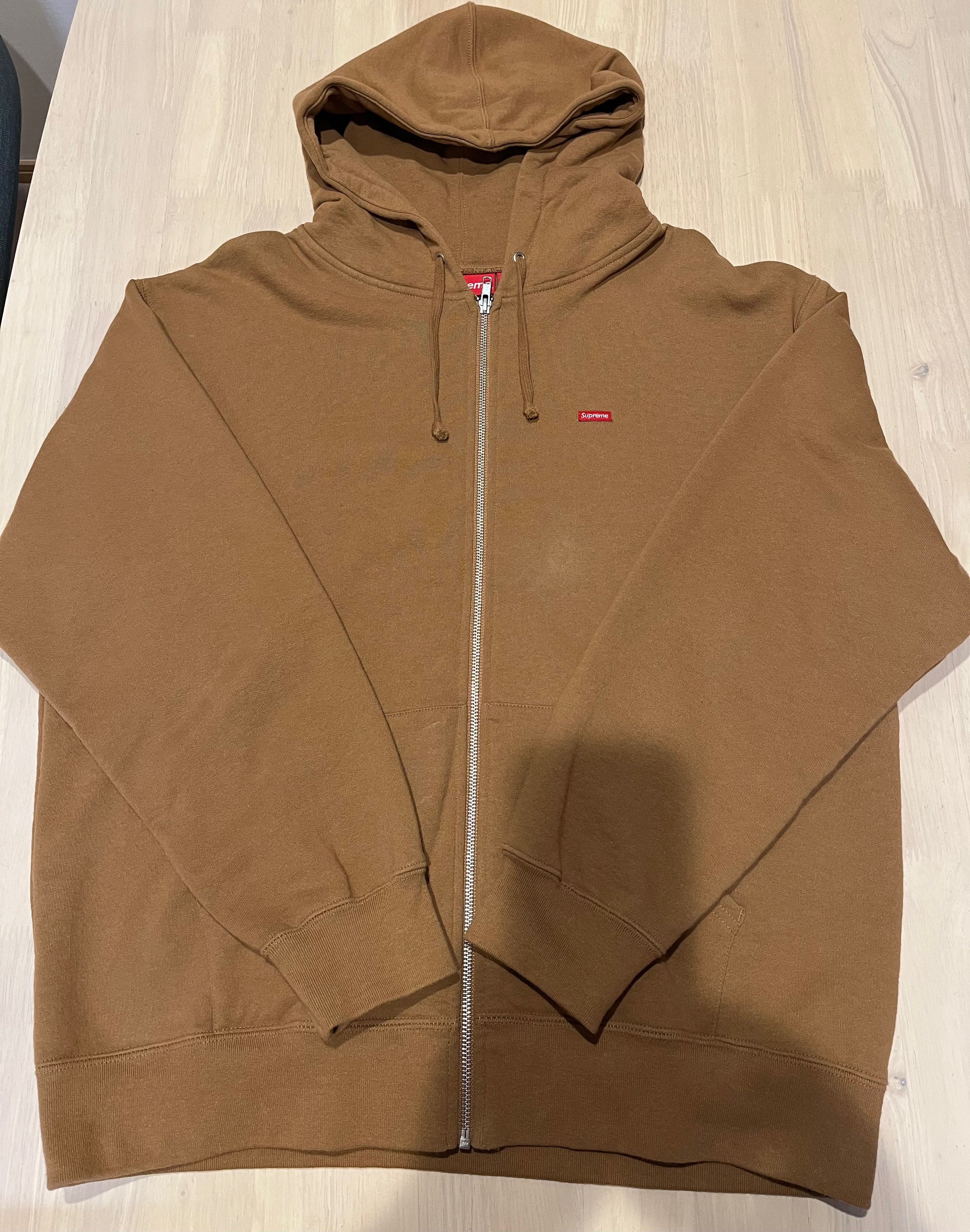 Supreme Small Box Zip Up Hooded Sweatshirt "Brown"