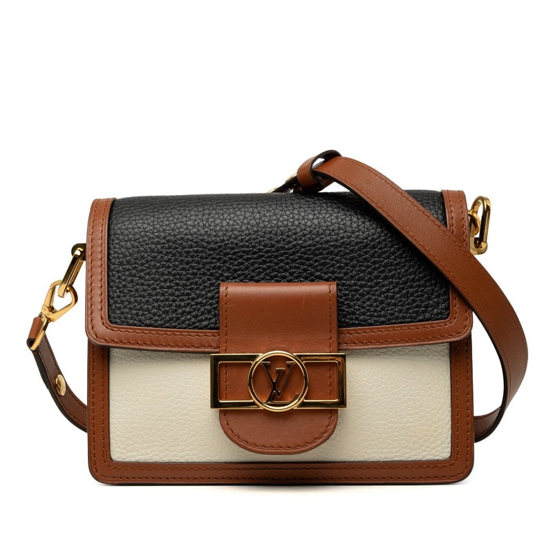 Louis Vuitton Dauphine Mini Taurillon Leather Shoulder Bag "Brown/Black"