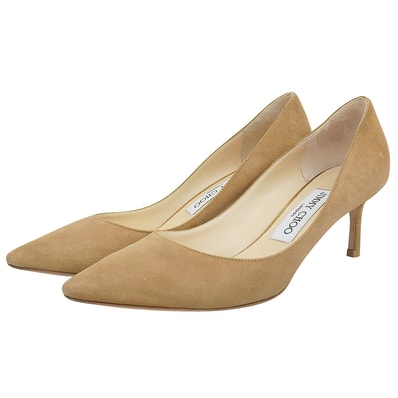 ジミーチュウ スエード AZA ポインテッドトゥ パンプス シューズ レディース ベージュ 36 1/2 36 1/2