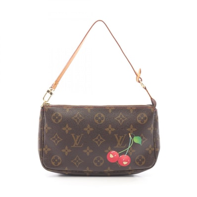 ルイ・ヴィトン LOUIS VUITTON ポシェット アクセソワール ハンドバッグ バッグ PVCコーティングキャンバス レザー モノグラム・チェリー レッド レディース ブラウン系 / レッド系 M95008 【中古】