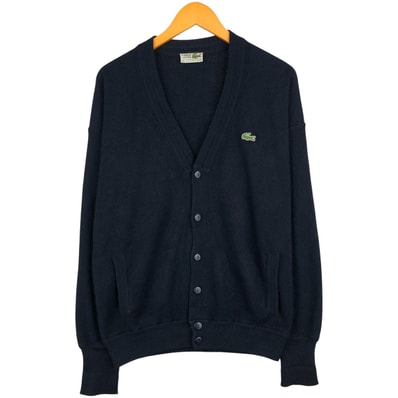 古着 70~80年代 ラコステ LACOSTE CHEMISE アクリルニットカーディガン メンズM相当 ヴィンテージ/eaa605313