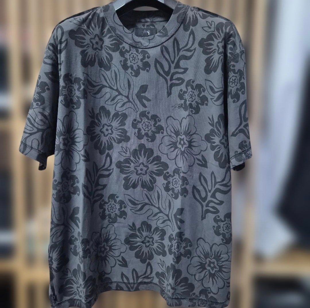 Stussy Lazy Floral Tee "Vintage Black"