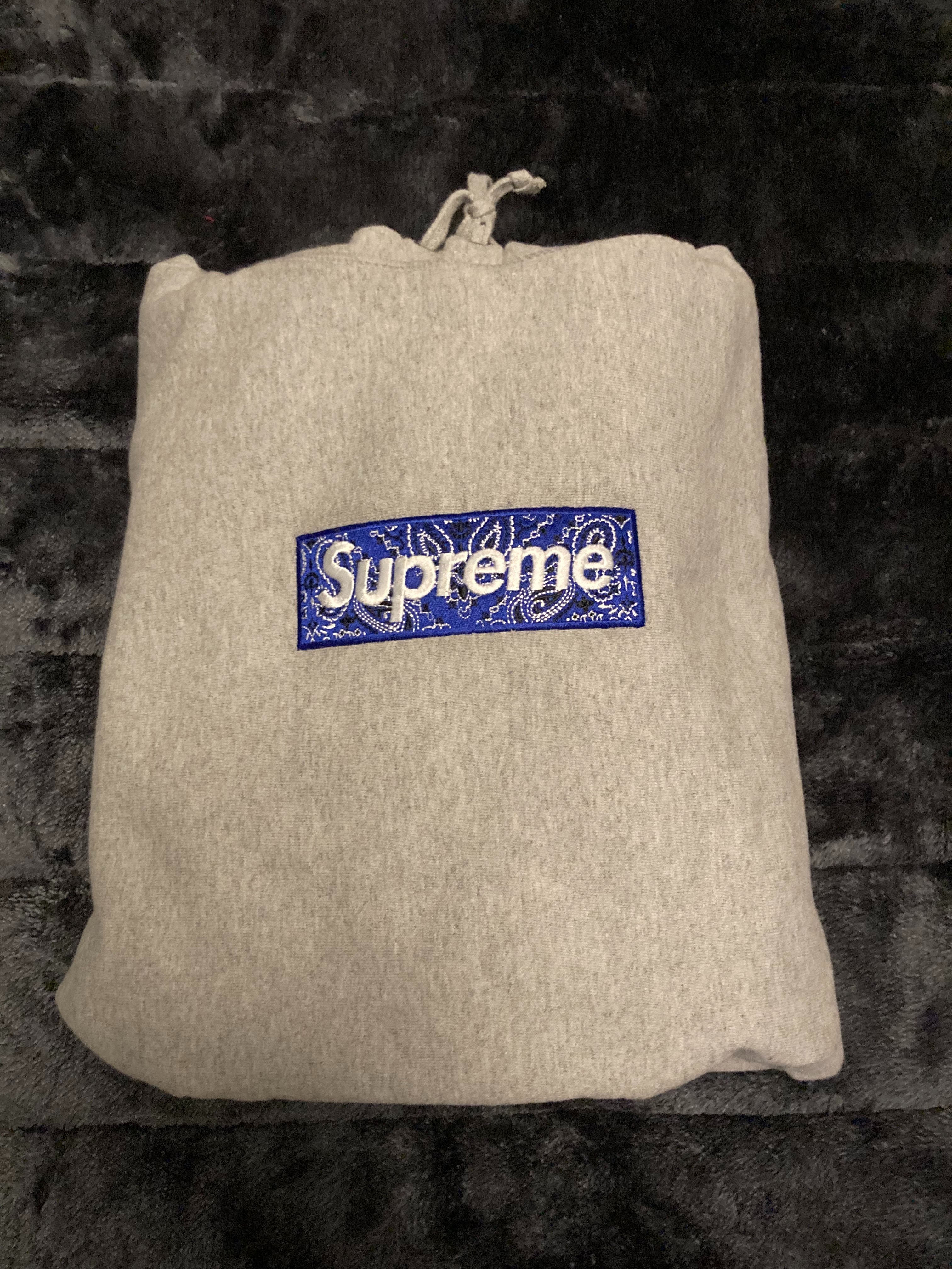 Supreme Bandana Box Logo Hooded Sweatshirt "Grey"