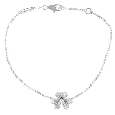 Van Cleef & Arpels ヴァンクリーフ&アーペル フリヴォル ブレスレット ミニモデル VCARP3W200 バングル K18WG ダイヤモンド シルバー【中古】