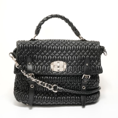 ミュウ ミュウ Miu Miu マトラッセ レザー ハンドバッグ【中古】