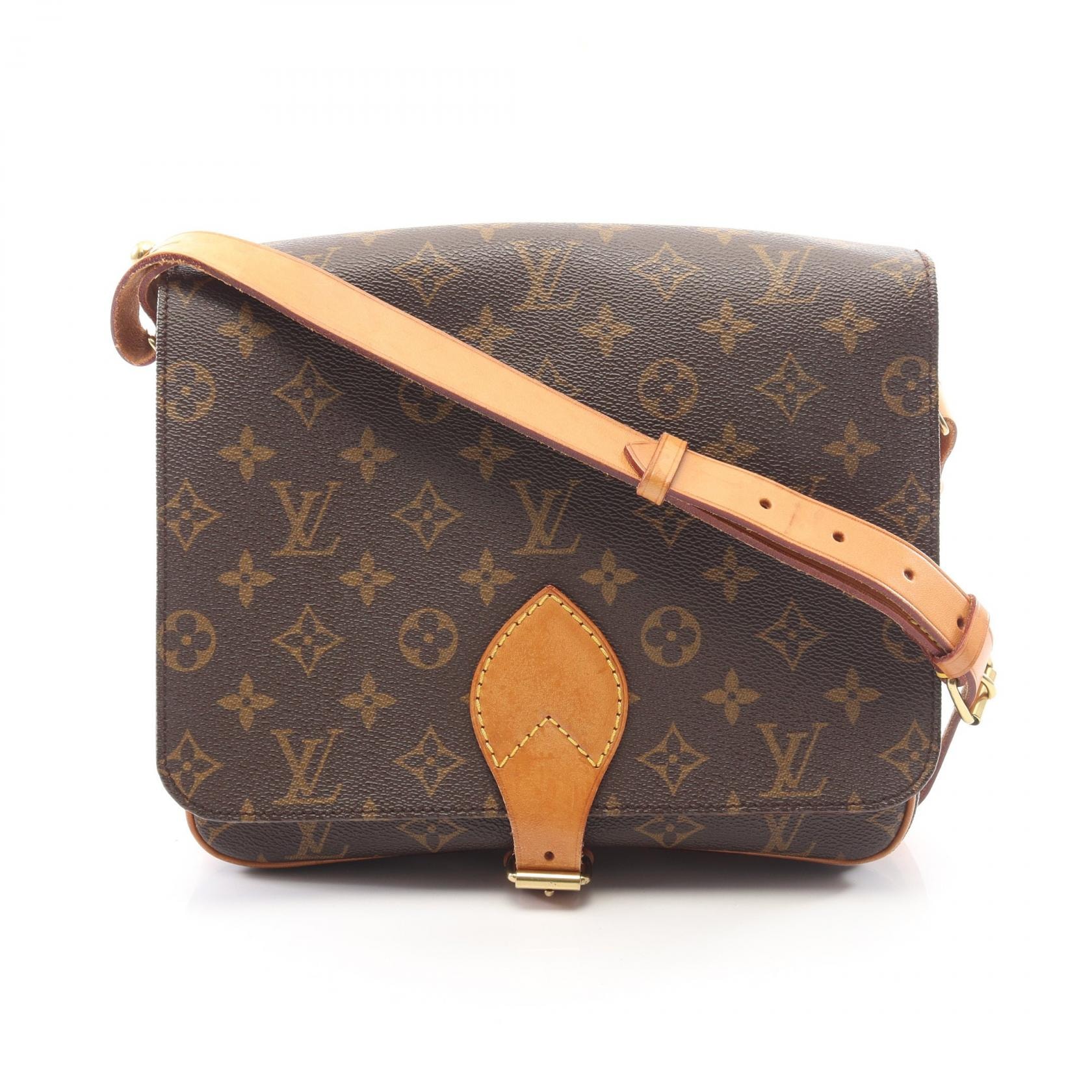 ルイ・ヴィトン LOUIS VUITTON カルトシエールGM ショルダーバッグ バッグ PVCコーティングキャンバス レザー モノグラム レディース ブラウン系 M51252 【中古】