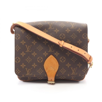 ルイ・ヴィトン LOUIS VUITTON カルトシエールGM ショルダーバッグ バッグ PVCコーティングキャンバス レザー モノグラム レディース ブラウン系 M51252 【中古】