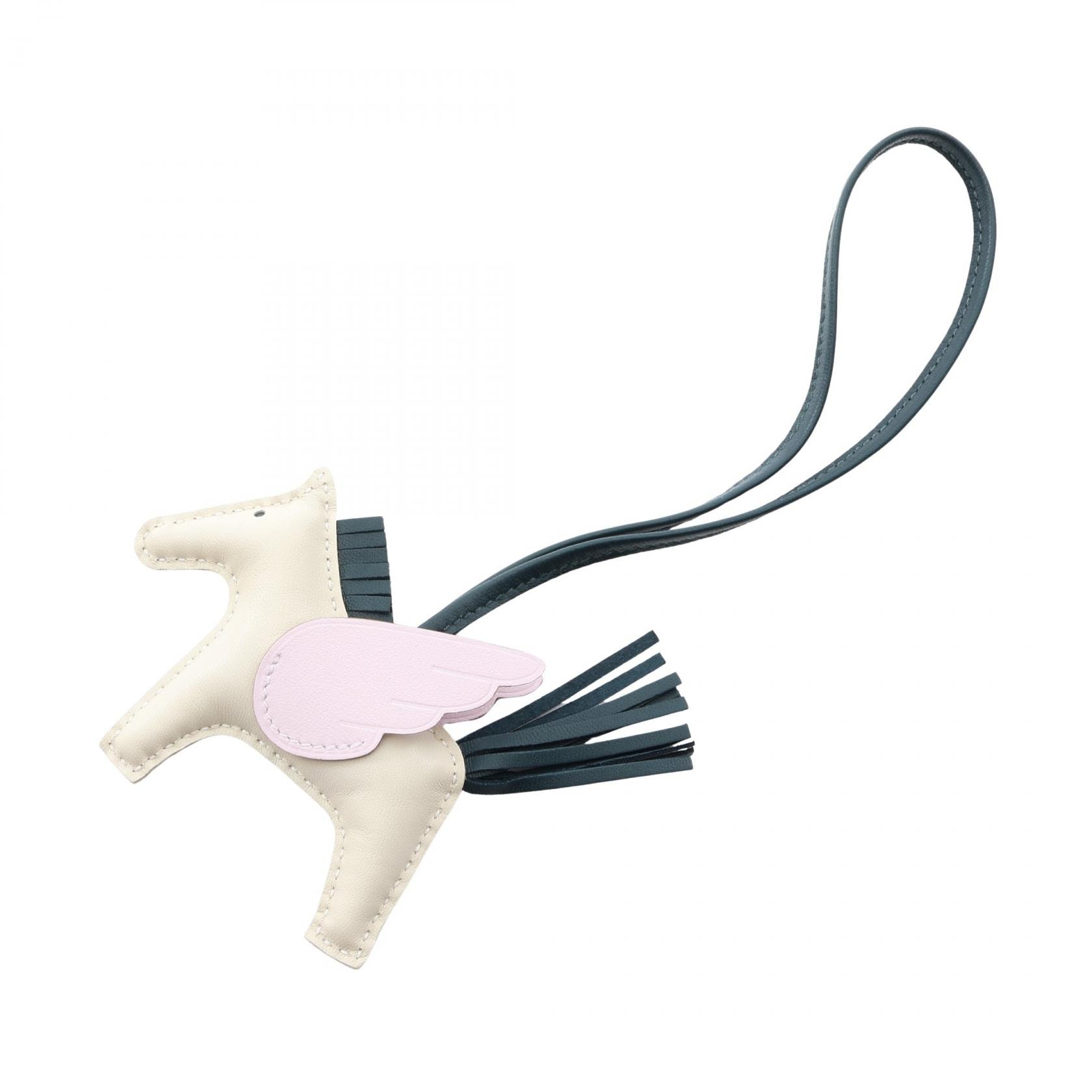 エルメス HERMES ロデオペガサスPM クレ ヴェールシプレス モーヴペール チャーム アクセサリー アニョーミロ / ヴォースイフト アニョーミロ U刻印(2022年製造) レディース アイボリー系 / グリーン系 / ピンク系