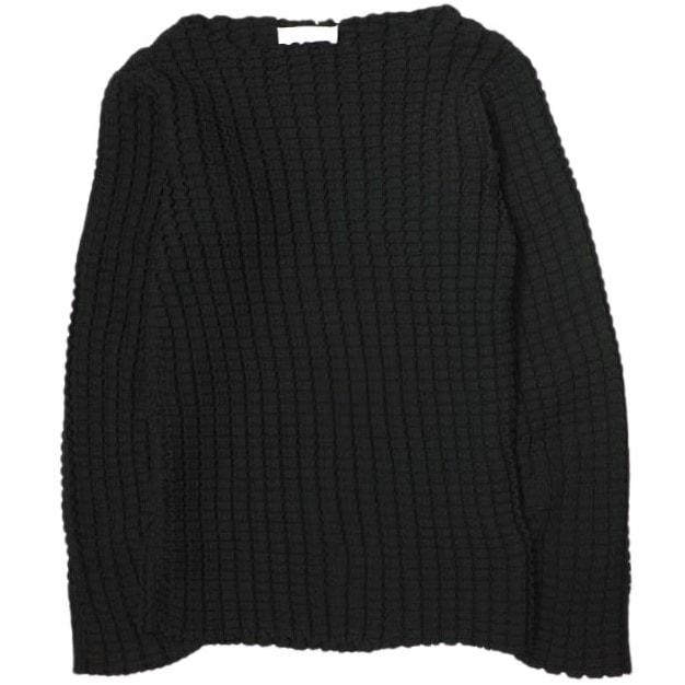 ADAM ET ROPE アダムエロペ 24SS サステナブル 凹凸ワッフルプルオーバー GAM04310 Free ブラック セーター ニット トップス g20466