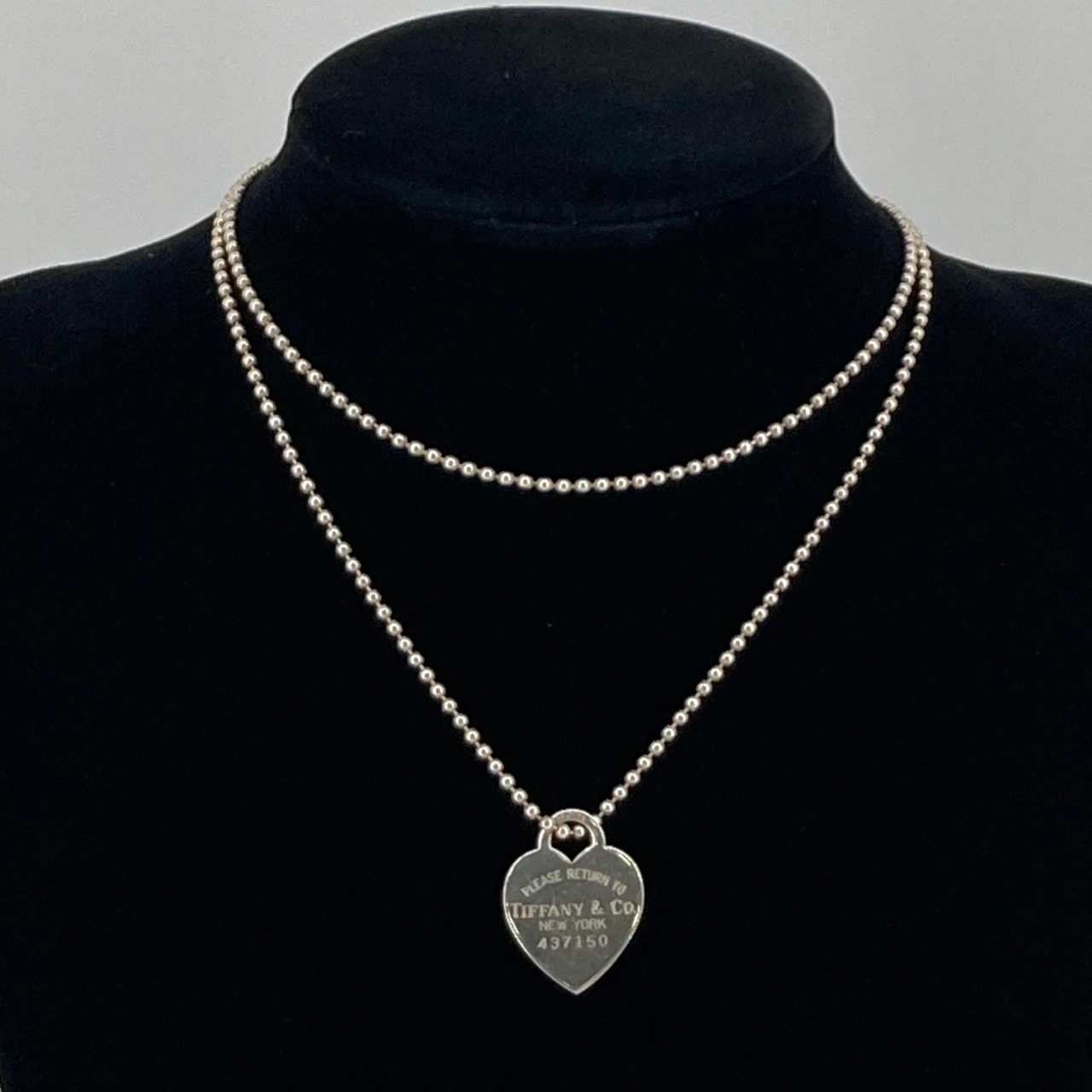 TIFFANY&Co.(ティファニー) ハートタグ リターン トゥ Ag925 ボールチェーン ネックレス 23.63g シルバー