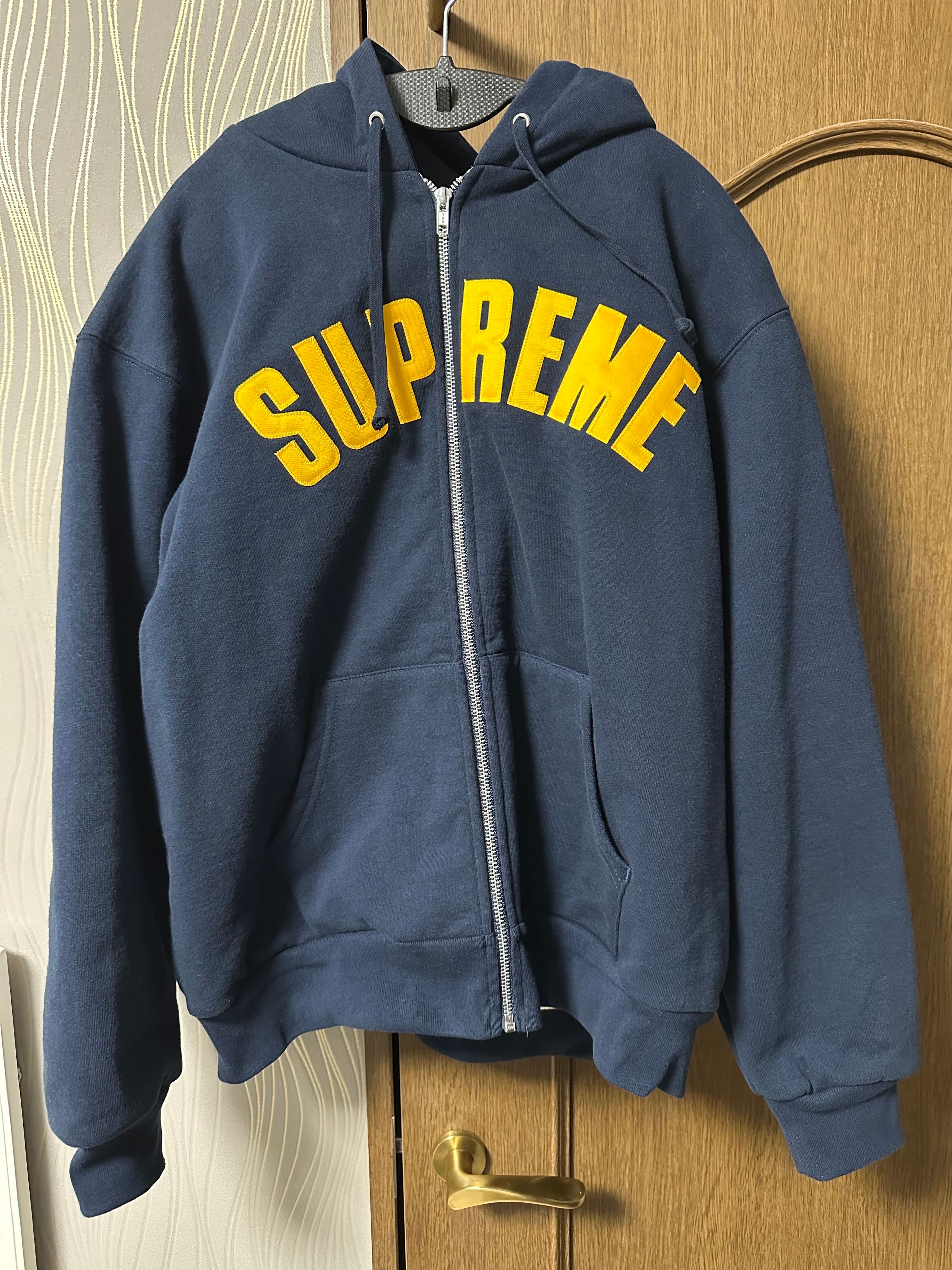 Supreme Arc Thermal Zip Up Hooded Sweatshirt "Navy"