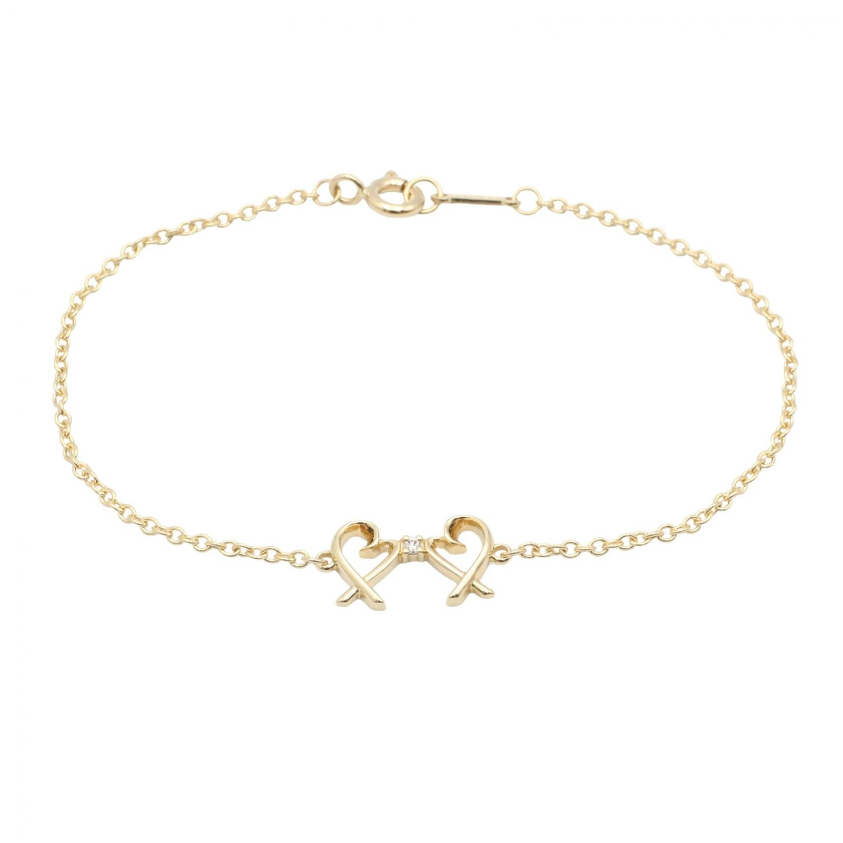 ティファニー TIFFANY&CO ダブル ラビング ハート ブレスレット ブレスレット アクセサリー K18(イエローゴールド) ダイヤモンド レディース クリア系 / ゴールド系 ダブルラヴィングハートダイヤフ