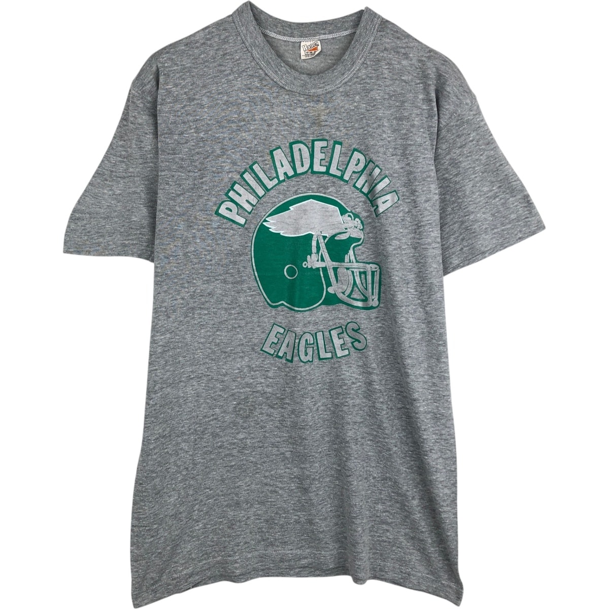 古着 70~80年代 ヘインズ Hanes NFL PHILADELPHIA EAGLES フィラデルフィアイーグルス 三角タグ ロゴプリントTシャツ USA製 メンズM相当/eaa629780