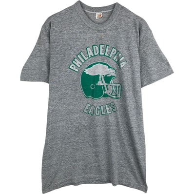 古着 70~80年代 ヘインズ Hanes NFL PHILADELPHIA EAGLES フィラデルフィアイーグルス 三角タグ ロゴプリントTシャツ USA製 メンズM相当/eaa629780