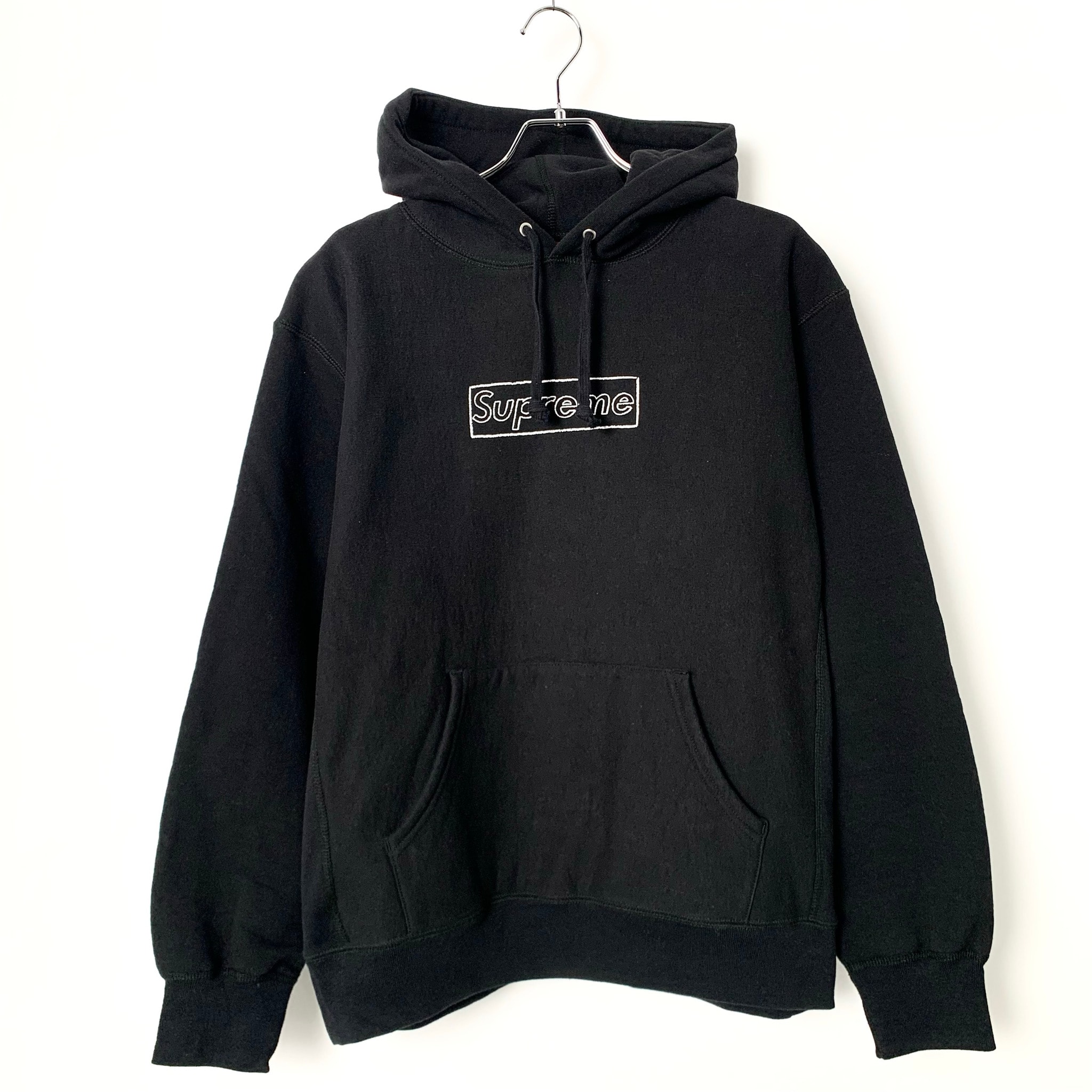 Supreme x KAWS Chalk Logo Hooded Sweatshirt "Black"(2021)